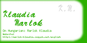 klaudia marlok business card